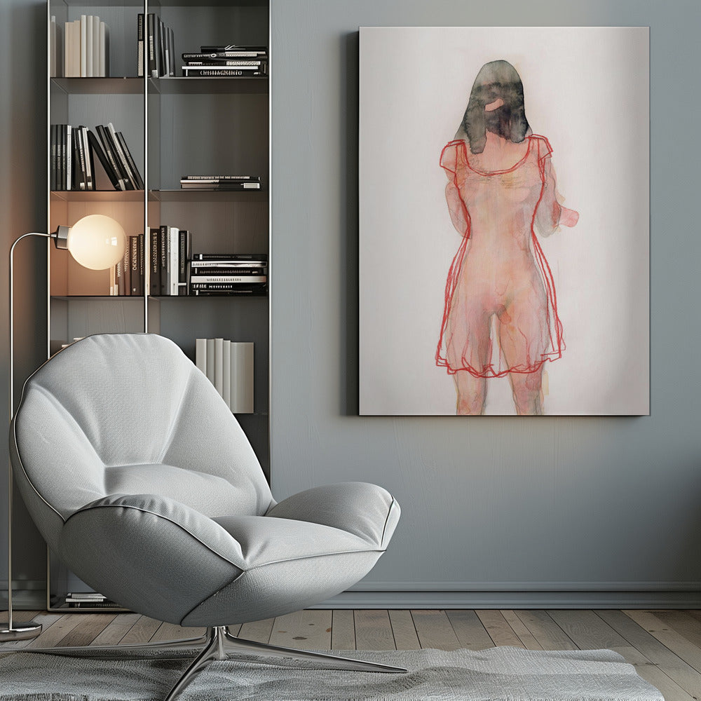 Figure Study (red Dress) by Joshua Hoskins