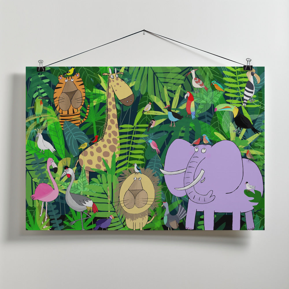 Jungle Animals Deep in the Jungle Foliage by Artist Carla Daly