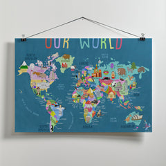 Our World Illustrated World Map for Kids