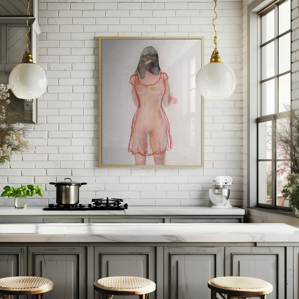 Figure Study (red Dress) by Joshua Hoskins
