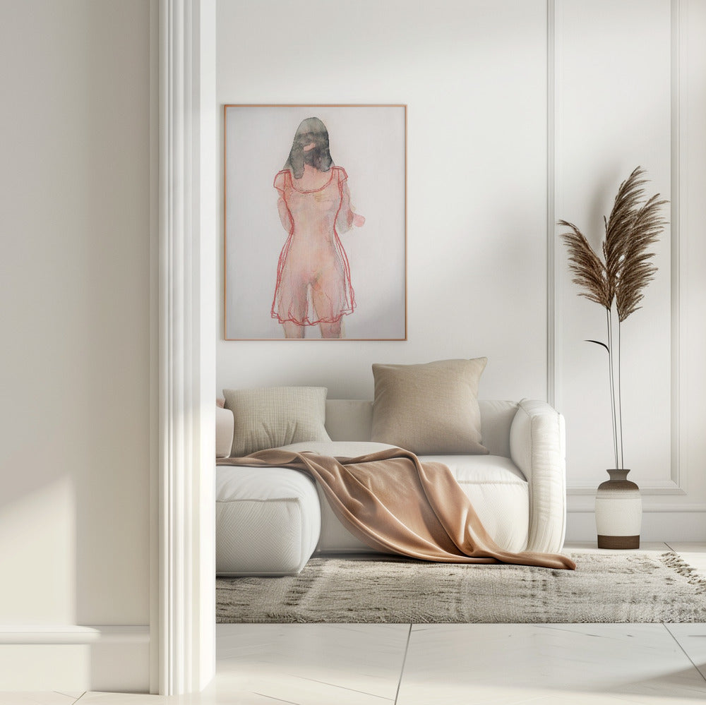 Figure Study (red Dress) by Joshua Hoskins