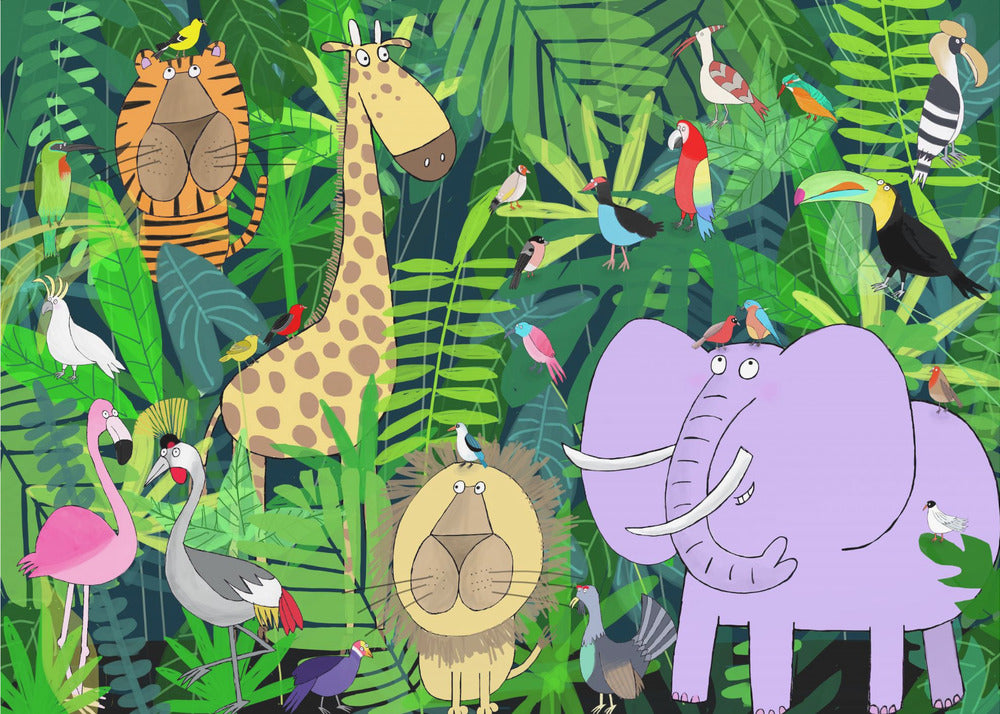 Jungle Animals Deep in the Jungle Foliage by Artist Carla Daly