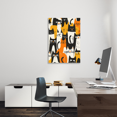 Wall Art Print - Happy and playful cats