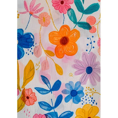 Wall Art Print - Abstract Orange and Blue Flowers