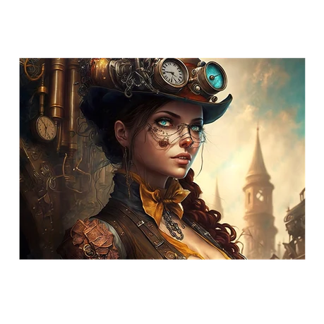 Wall Art Print - Steampunk Woman Portrait