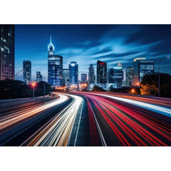Wall Art Print - Motion Blur of a Busy Highway During the Evening