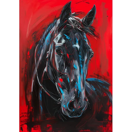 Wall Art Print - Black beauty in red