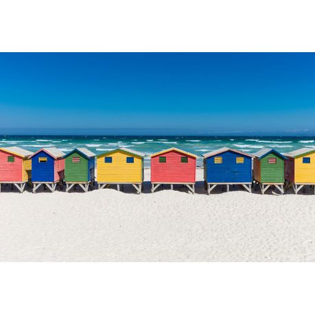 Wall Art Print - Cape Town: Bath houses at the beach in Muizenberg