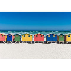 Wall Art Print - Cape Town: Bath houses at the beach in Muizenberg