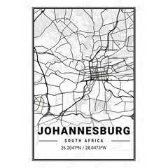 Wall Art Print - Map Johannesburg