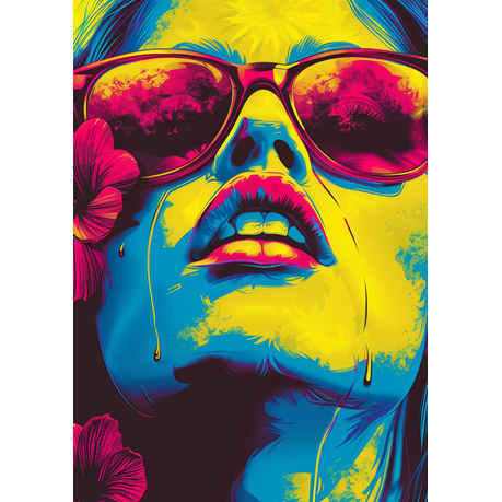 Wall Art Print - Popart Girl Sunglasses