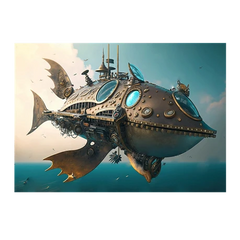 Wall Art Print - Steampunk Nautical Airship