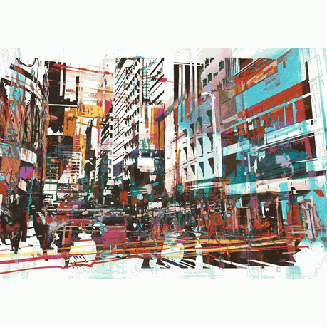 Wall Art Print - Abstract art of Cityscape
