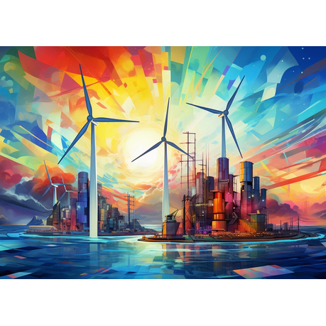 Wall Art Print - Abstract Geometric Representation of Renewable Energy