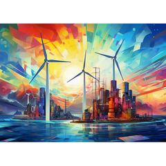 Wall Art Print - Abstract Geometric Representation of Renewable Energy