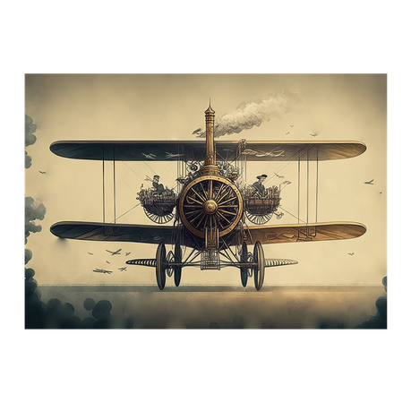 Wall Art Print - Steampunk Victorian Biplane