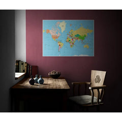 Wall Art Print- Highly Detailed Political World Map With Labeling