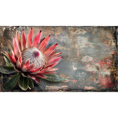 Wall Art Print - Vintage Look Protea Flower