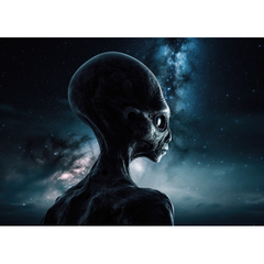 Wall Art Print - Alien looking out at AI Created Sky