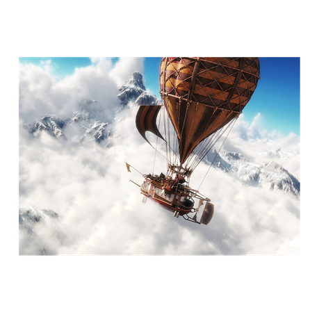 Wall Art Print - Steampunk Concept Balloon Airship