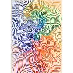 Wall Art Print - Abstract lines of colour in reds and blues
