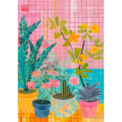Wall Art Print - Pot Plants Vertical