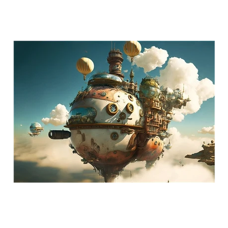 Wall Art Print - Steampunk Style Airship