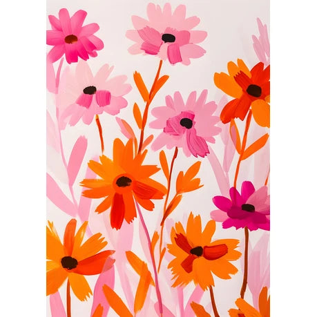 Wall Art Print - Abstract Pink Flowers
