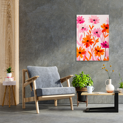 Wall Art Print - Abstract Pink Flowers