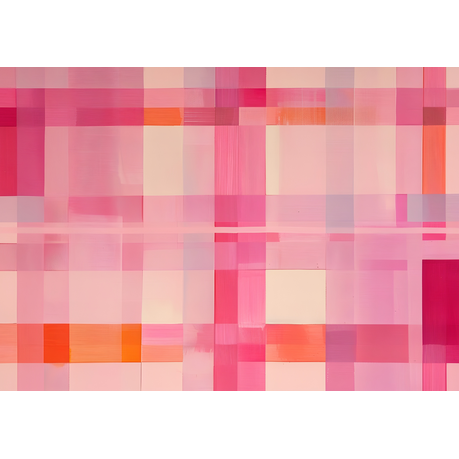 Wall Art Print - Abstract Pink And White Checkered Material Horizontal