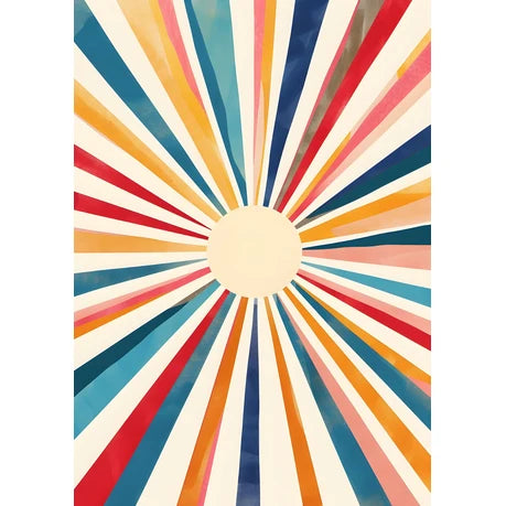 Wall Art Print- Abstract Infinity Sun White
