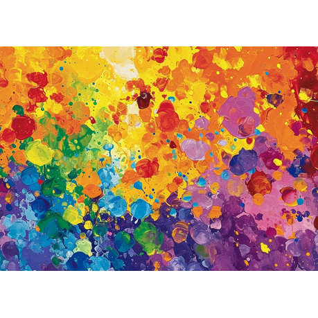 Wall Art Print - Abstract Orange and Blue Paint on Canvas