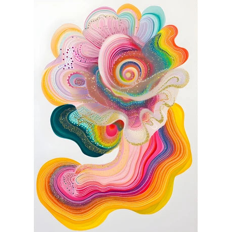 Wall Art Print - Abstract flower swirling