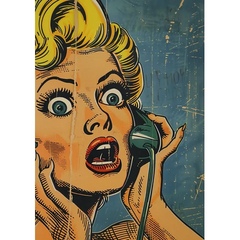 Wall Art Print - Popart Girl On Phone