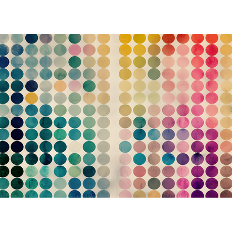 Wall Art Print - Abstract Blue Round Colours
