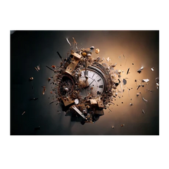 Wall Art Print - Steampunk Wall Clock Explosion