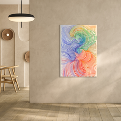 Wall Art Print - Abstract lines of colour in reds and blues
