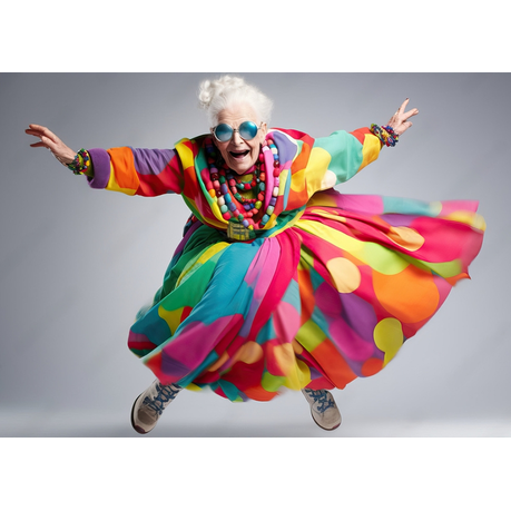Wall Art Print - Funky senior woman