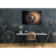 Wall Art Print - Steampunk Wall Clock Explosion