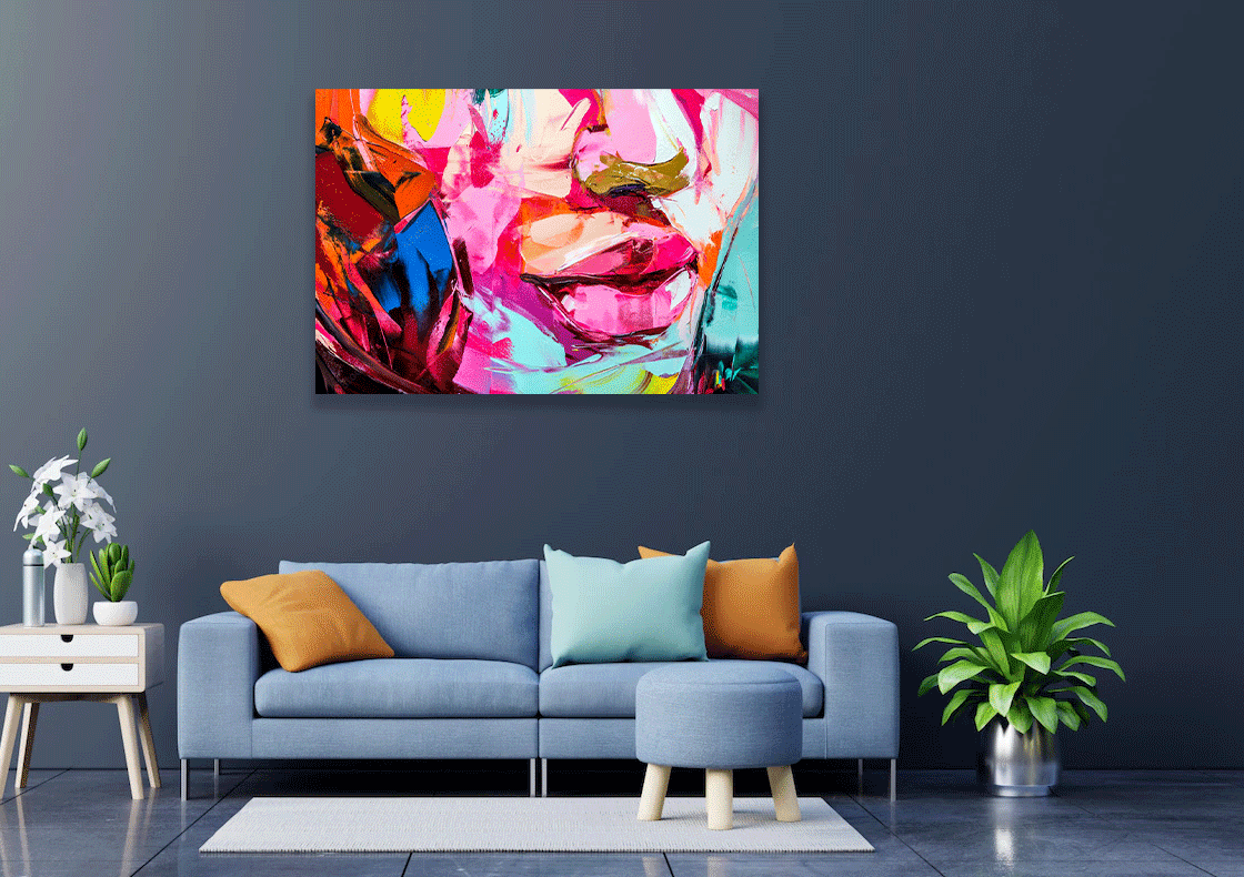 Wall Art Print - Fragment from Painted Textured Canvas