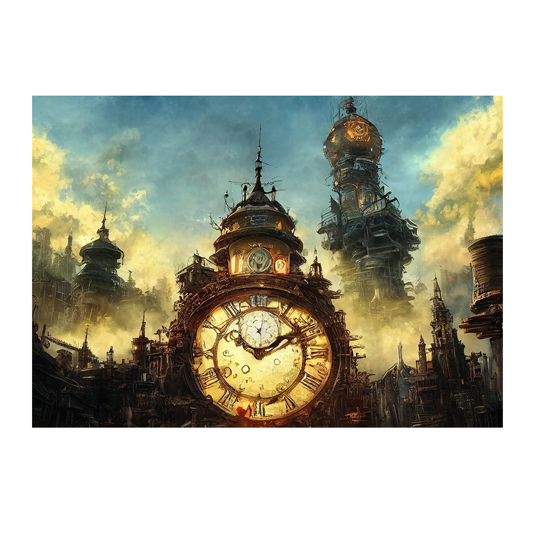 Wall Art Print - Steampunk Clock Tower