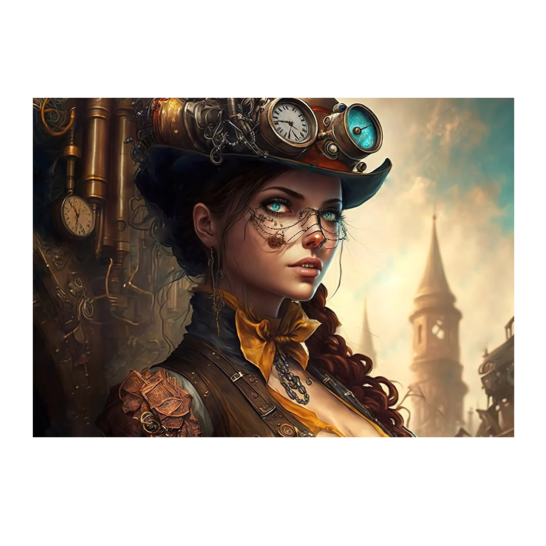 Wall Art Print - Steampunk Portrait of a Woman
